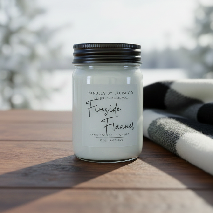 Fireside Flannel Soy Jar Candle