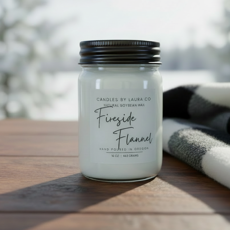 Fireside Flannel Soy Jar Candle