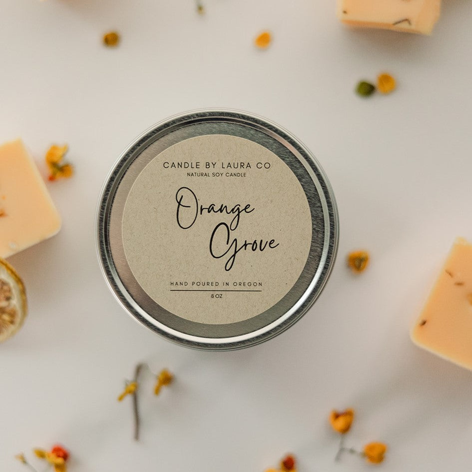 Orange Grove Gift Tin – 8 oz Soy