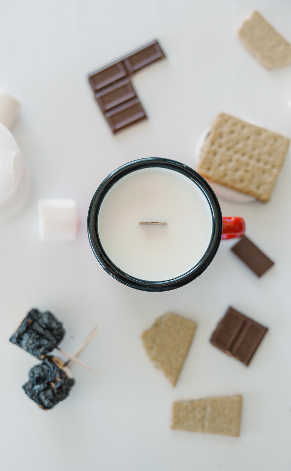Enamel Wood Wick Soy Campfire Mug