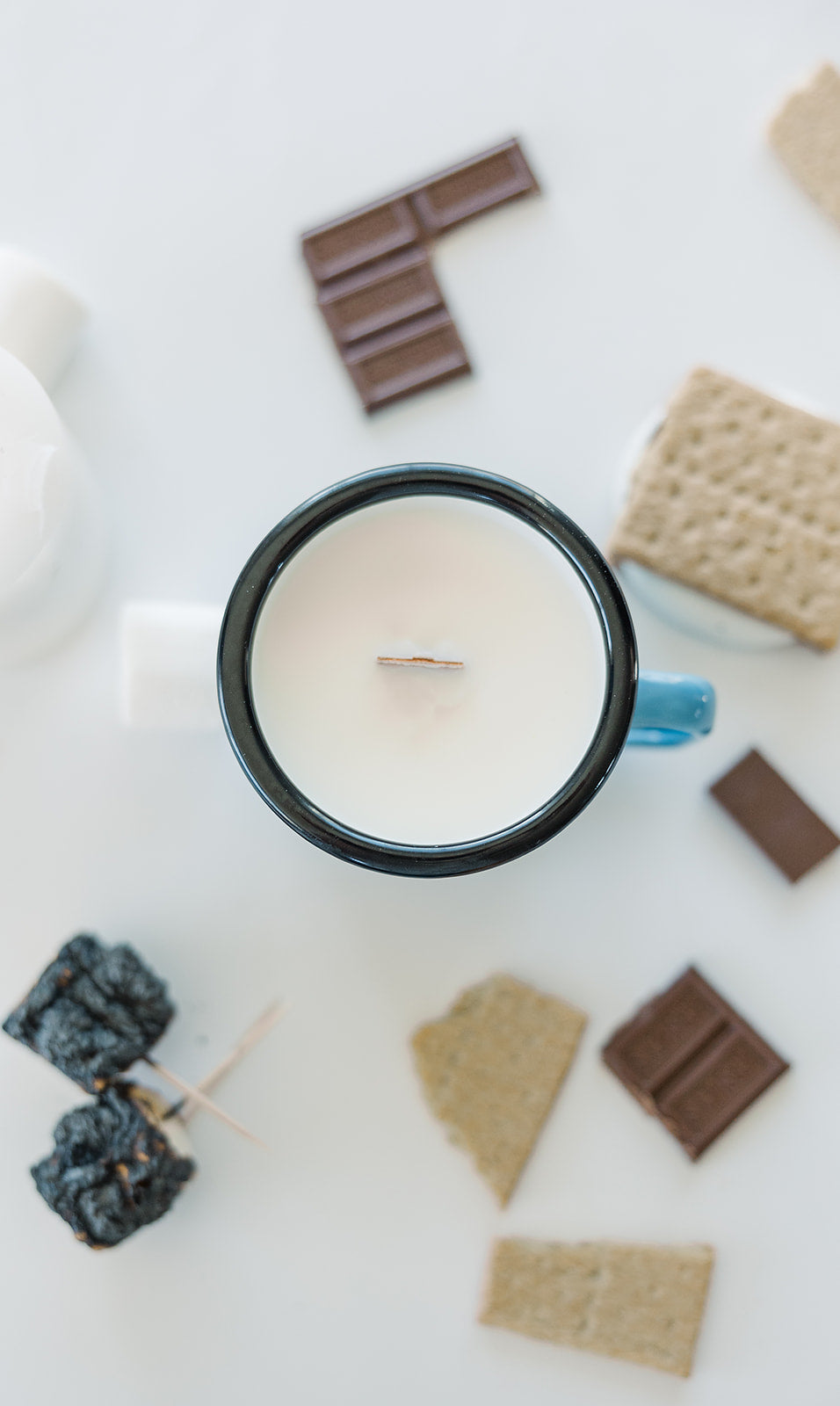 Enamel Wood Wick Soy Campfire Mug