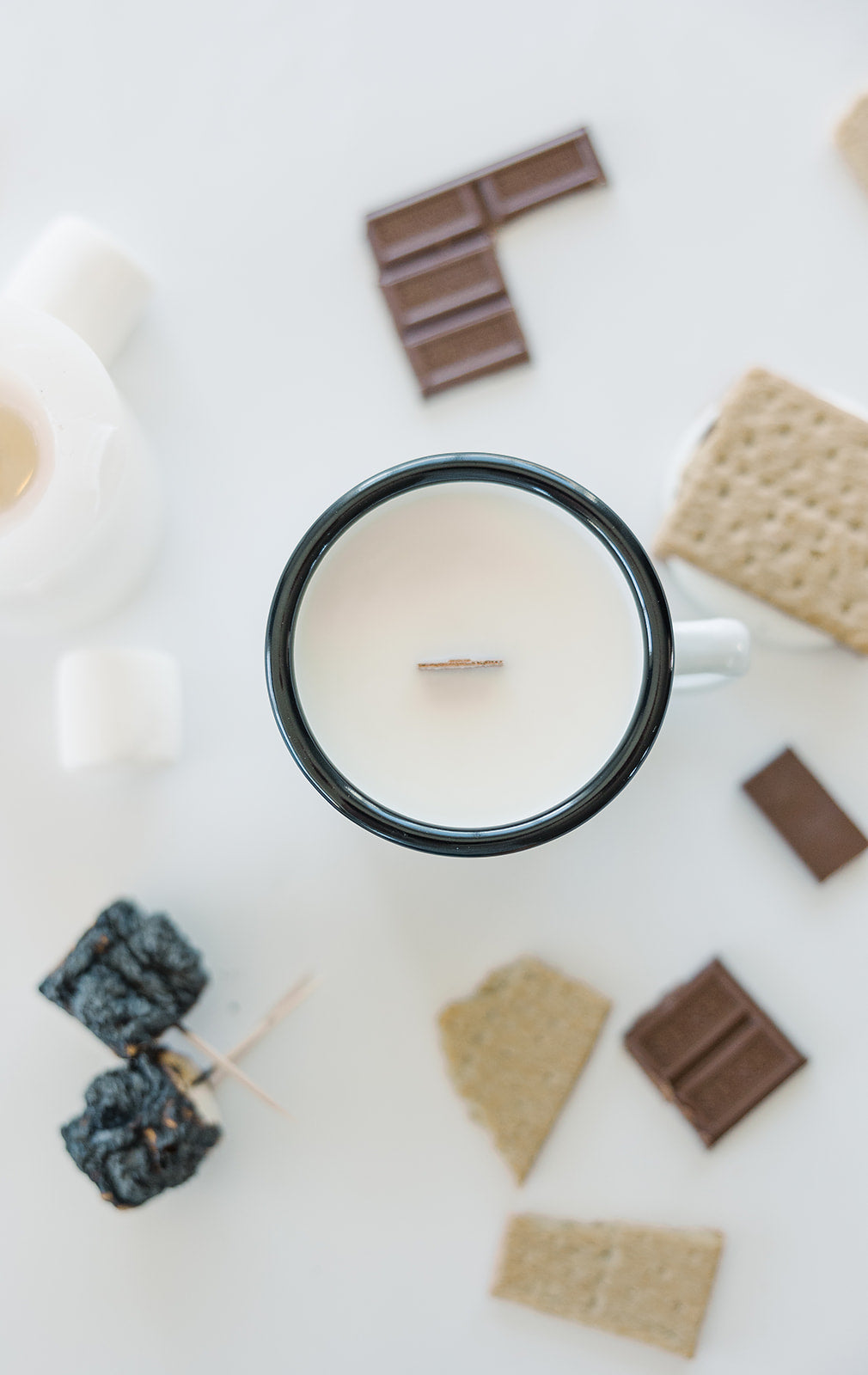 Enamel Wood Wick Soy Campfire Mug