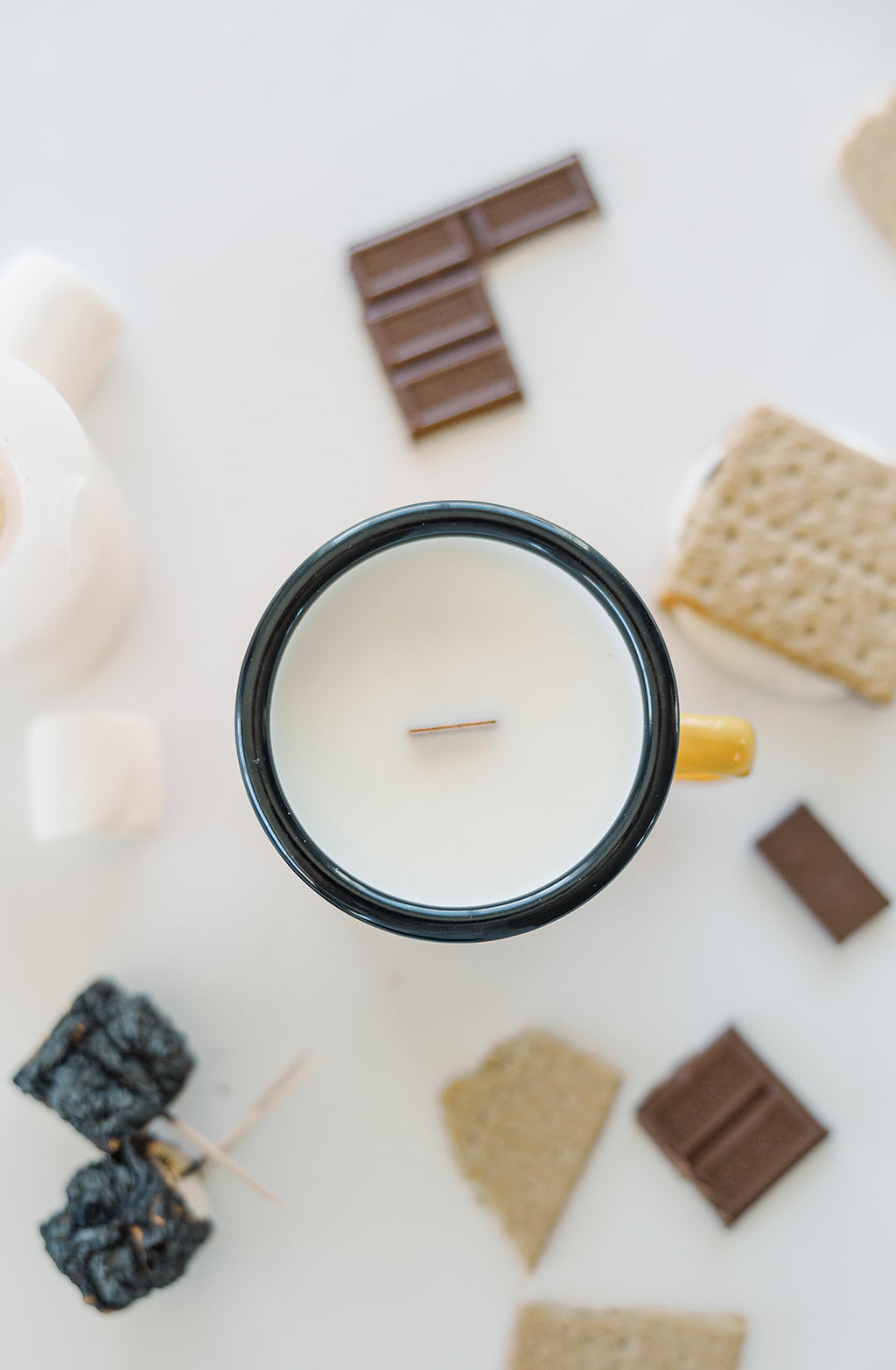 Enamel Wood Wick Soy Campfire Mug