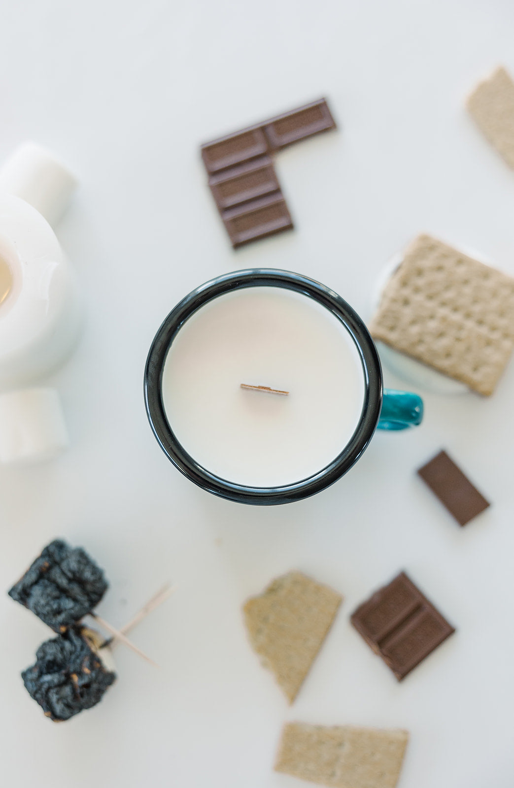 Enamel Wood Wick Soy Campfire Mug