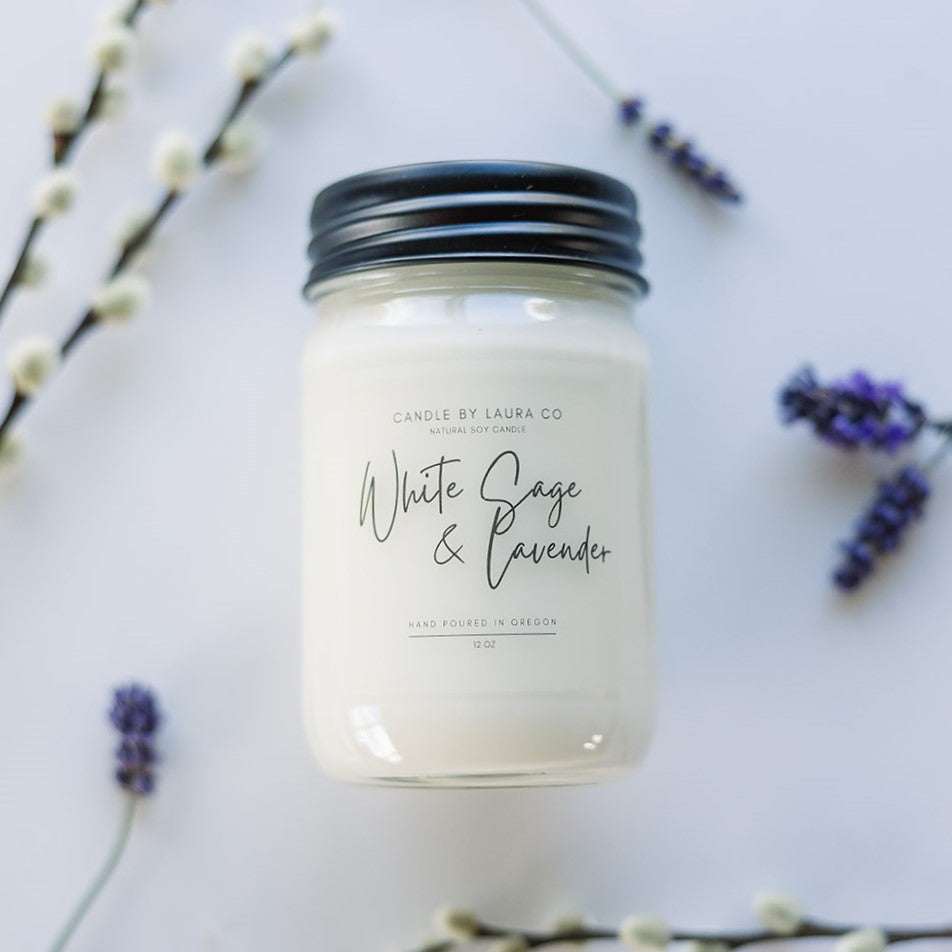 White Sage and Lavender Soy Jar Candle