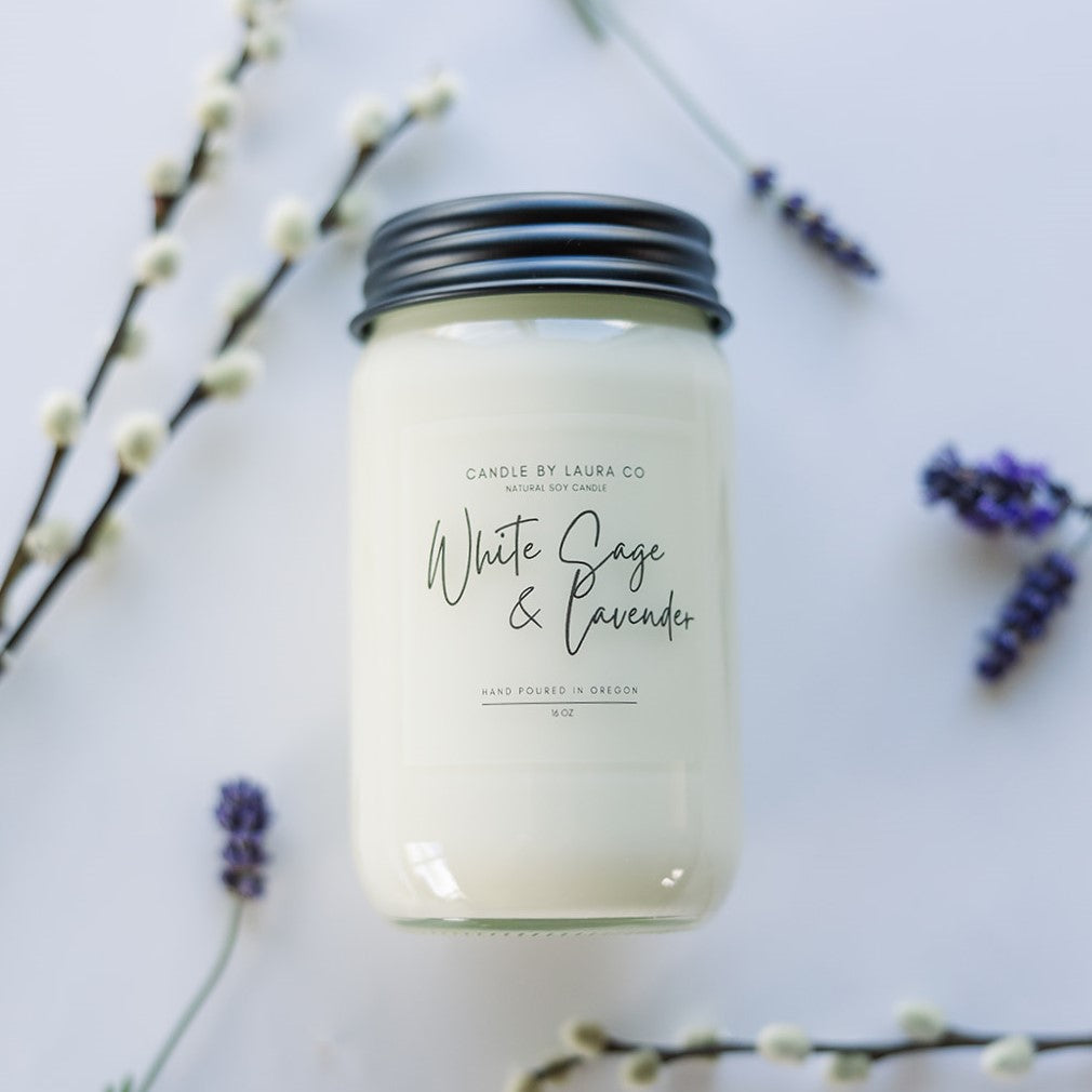 White Sage and Lavender Soy Jar Candle