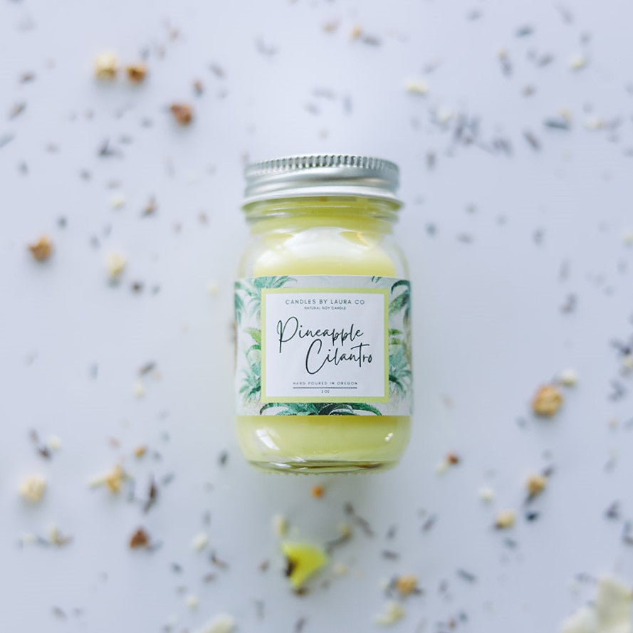 Pineapple Cilantro Mini Mason Set of 6
