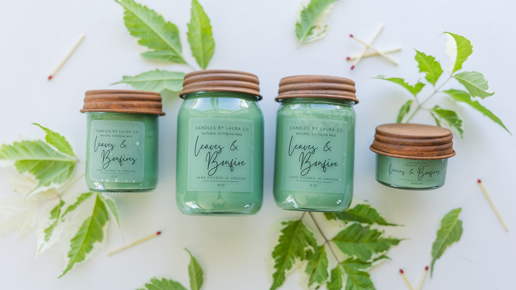 Leaves and Bonfire Jar Candle