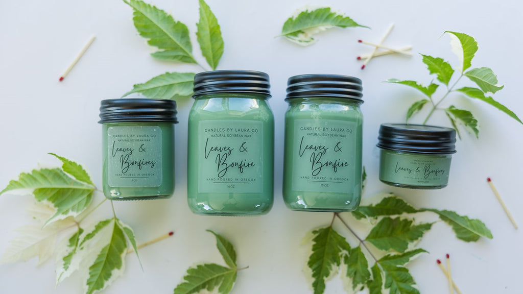 Leaves and Bonfire Jar Candle