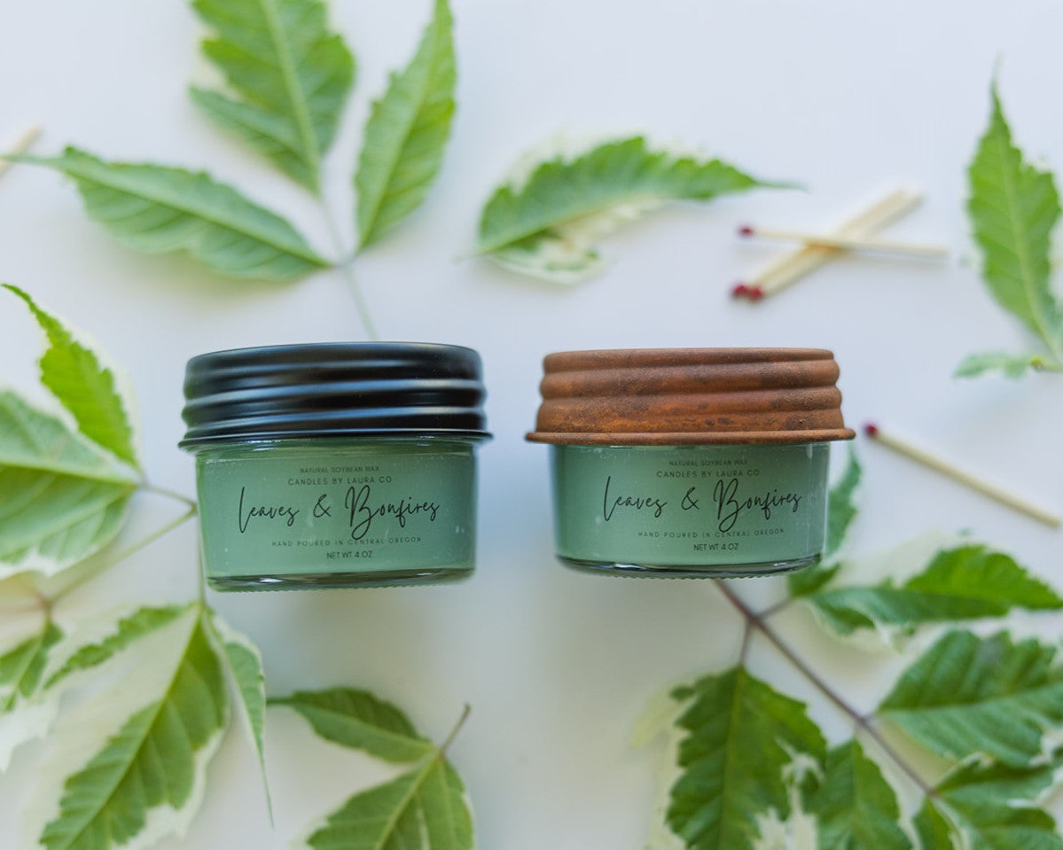 Leaves and Bonfire Jar Candle