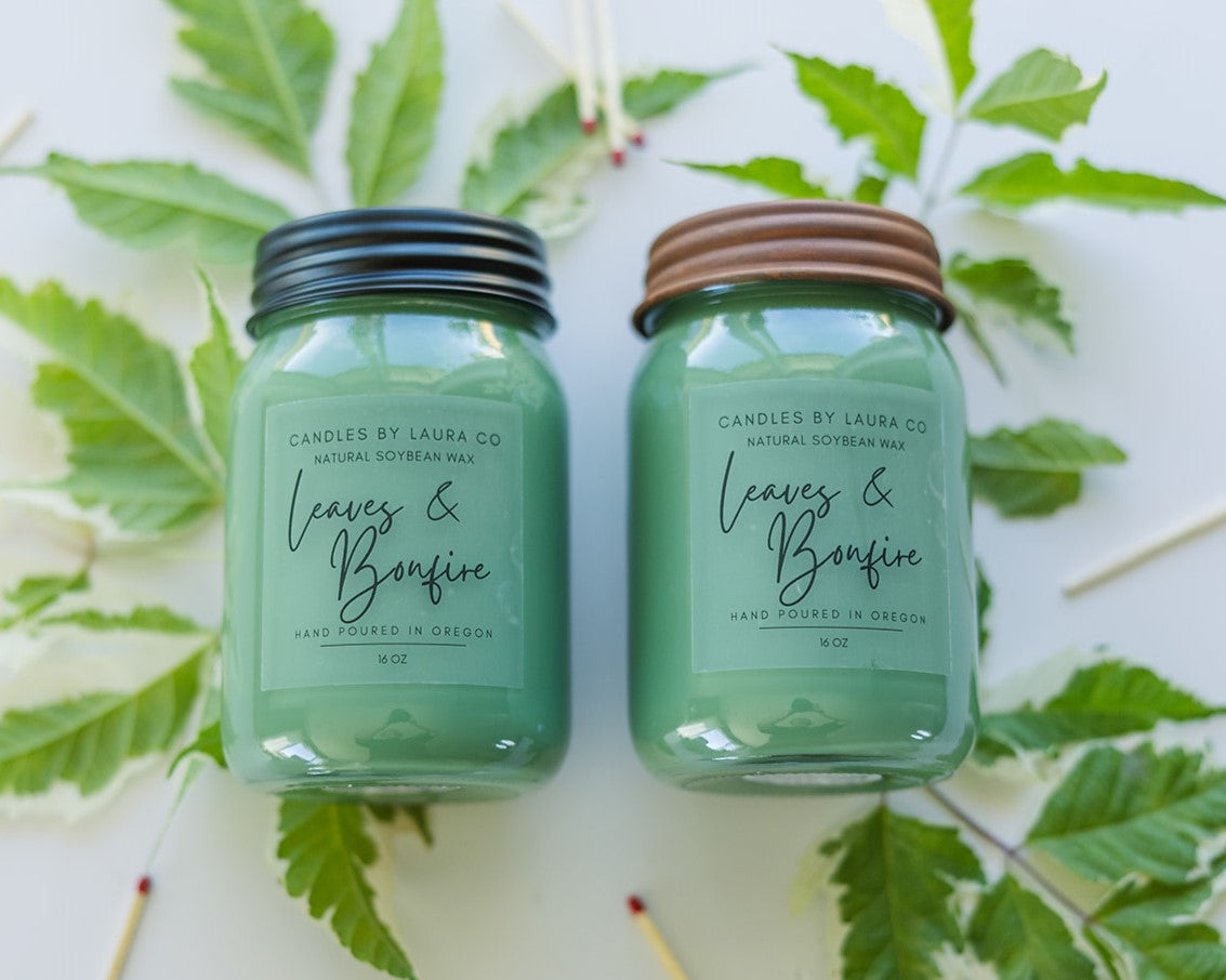 Leaves and Bonfire Jar Candle