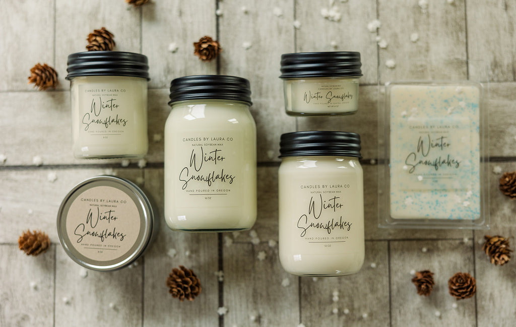Winter Snowflake Soy Jar Candle