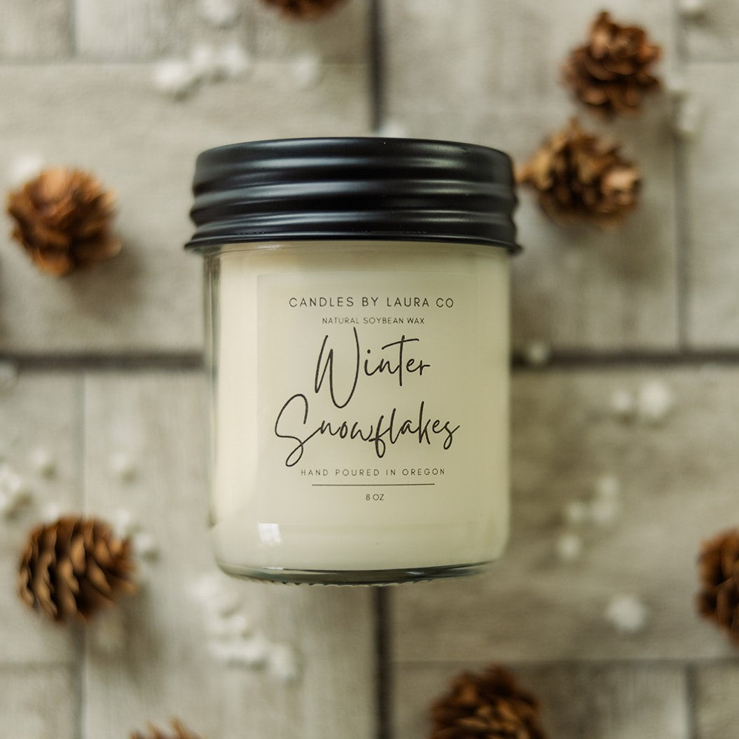 Winter Snowflake Soy Jar Candle
