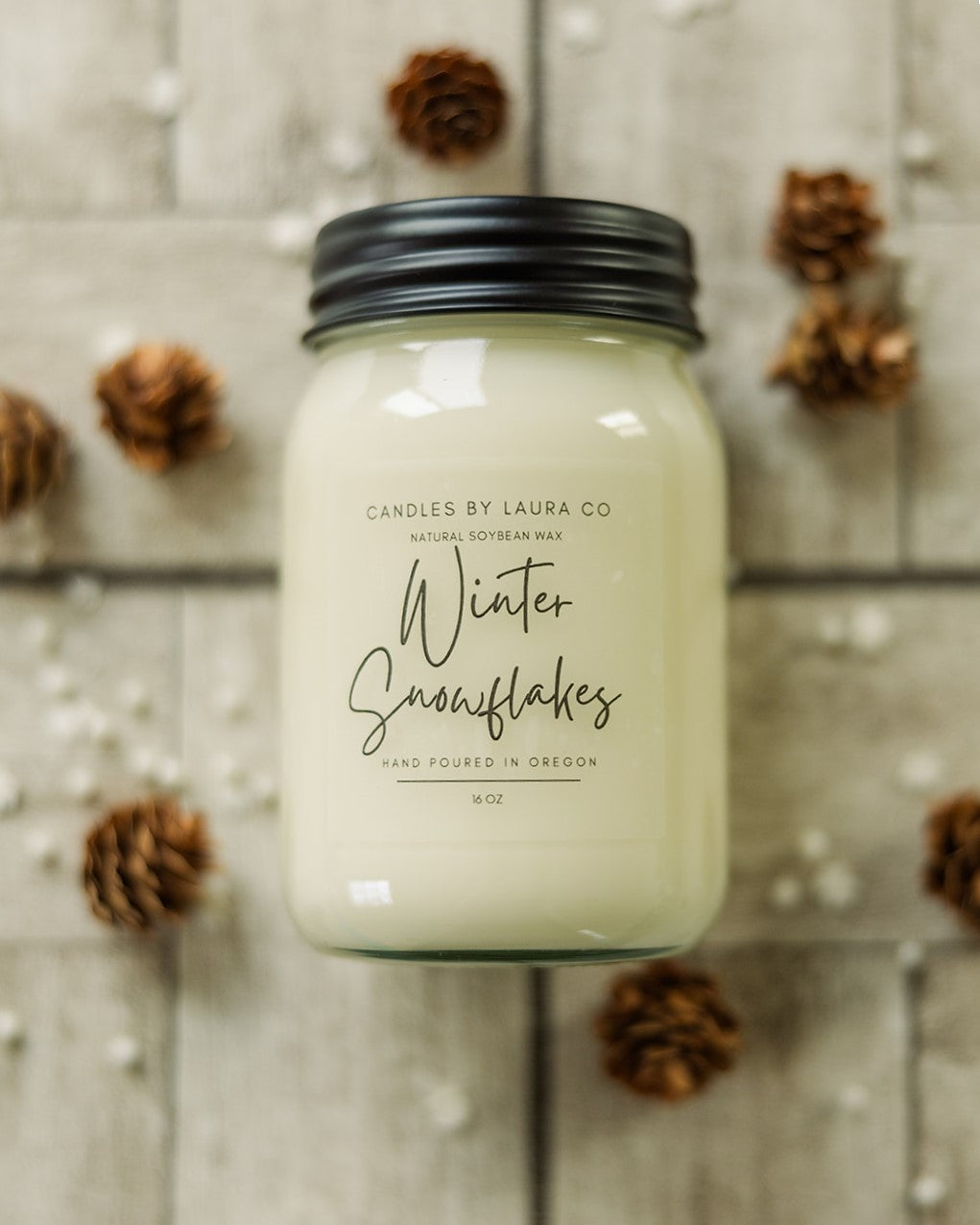 Winter Snowflake Soy Jar Candle