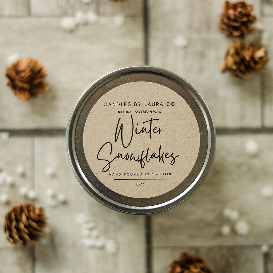 Winter Snowflake 8 oz Gift Tin