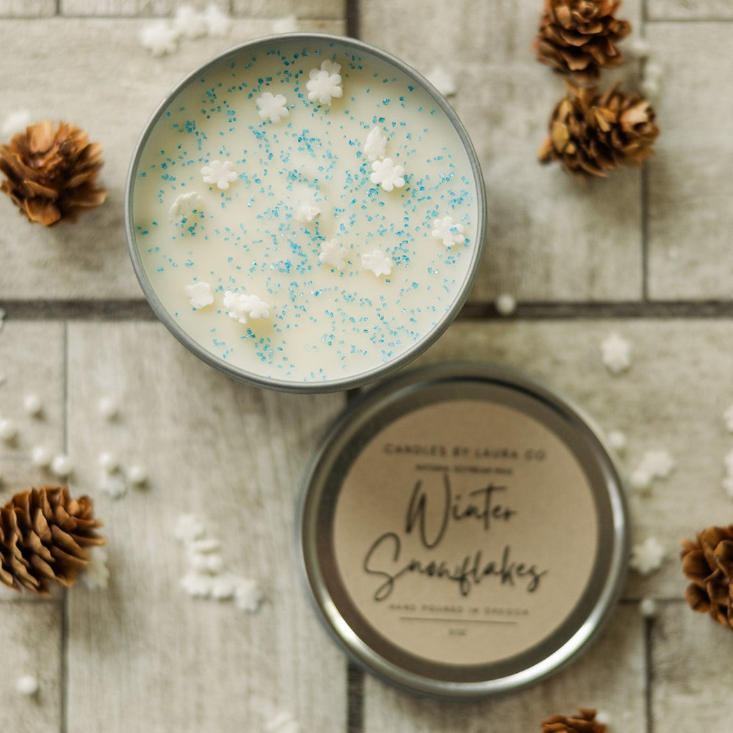 Winter Snowflake Soy Jar Candle