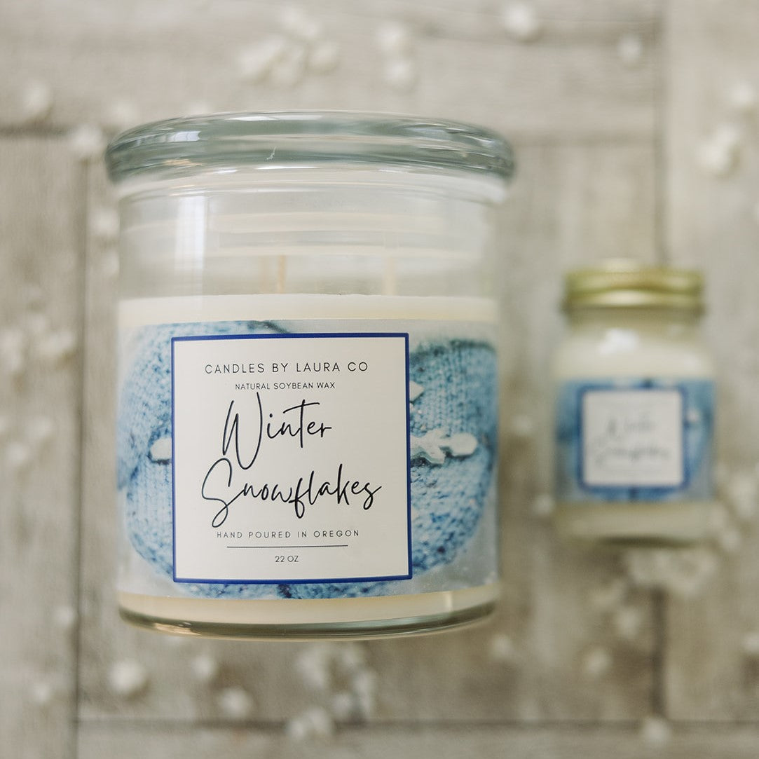 Winter Snowflake Soy Jar Candle