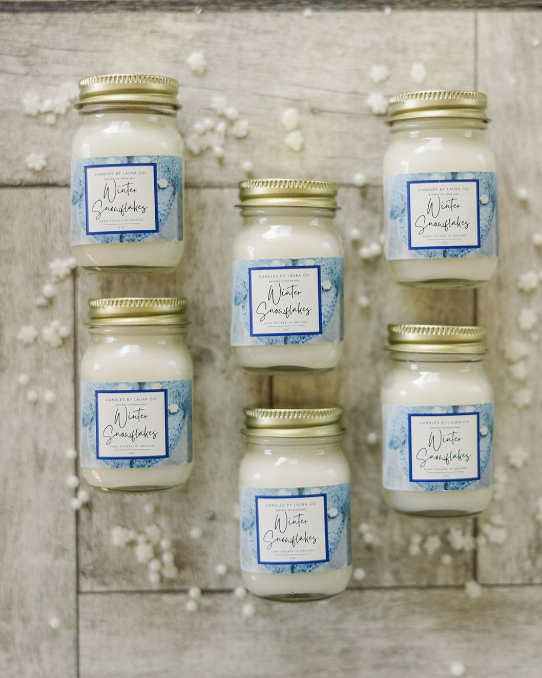 Winter Snowflake Soy Jar Candle