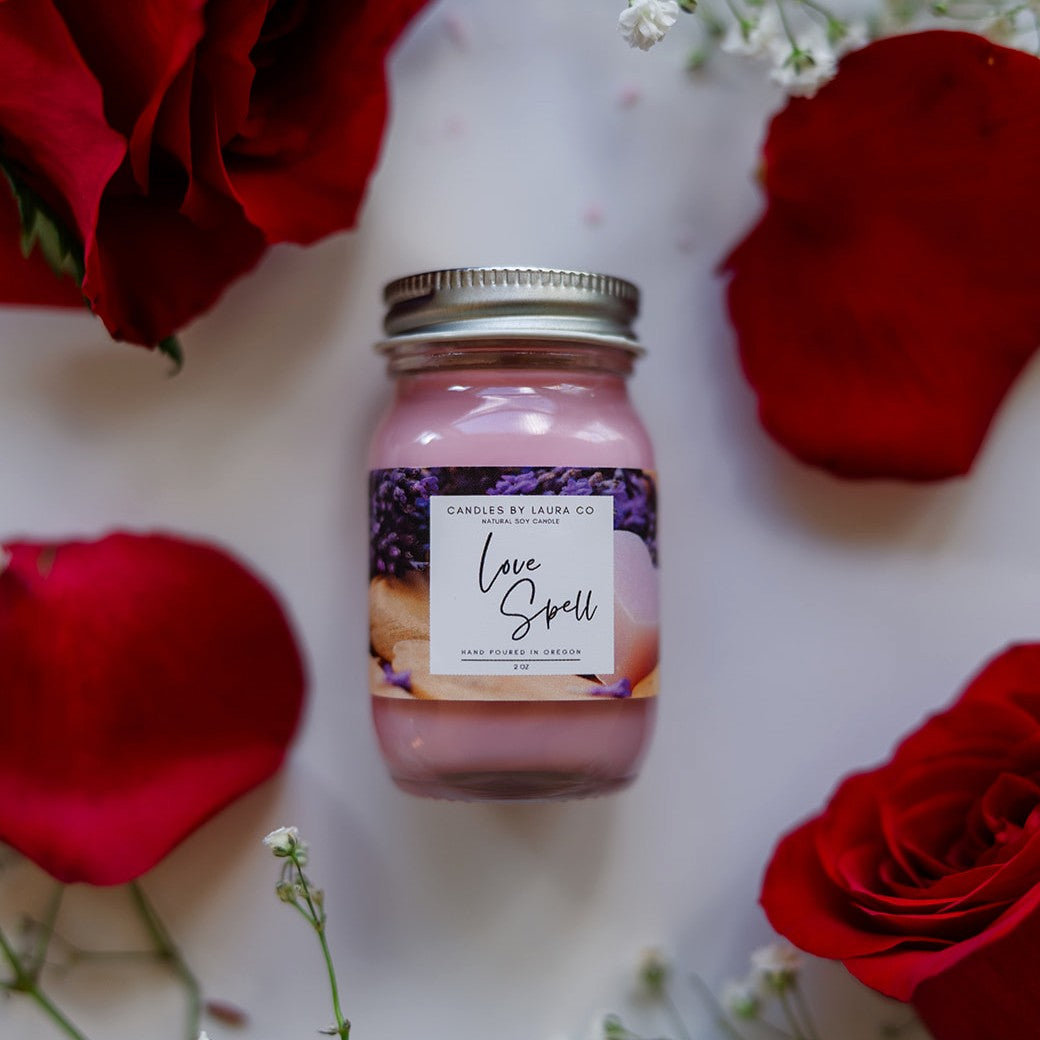 Love Spell 2 oz Mini Mason Candles – Set of 6
