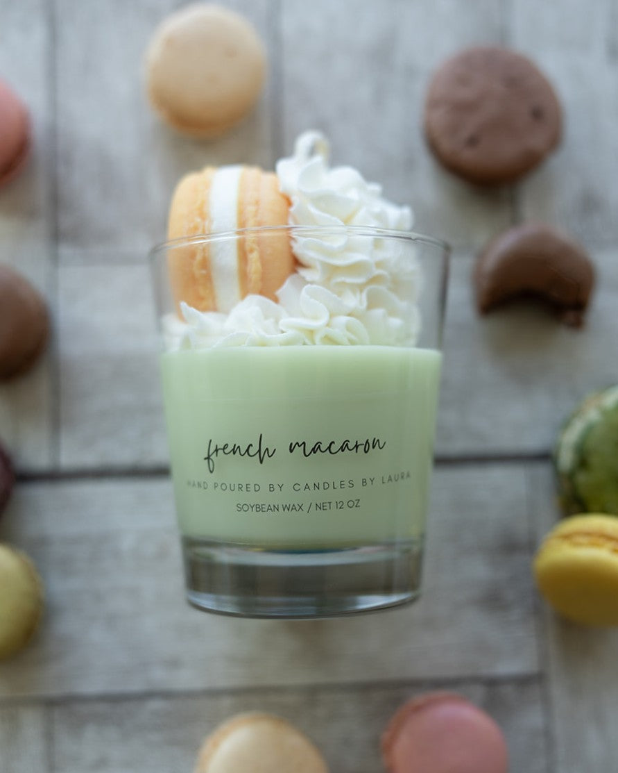 French Macaron Dessert Candle