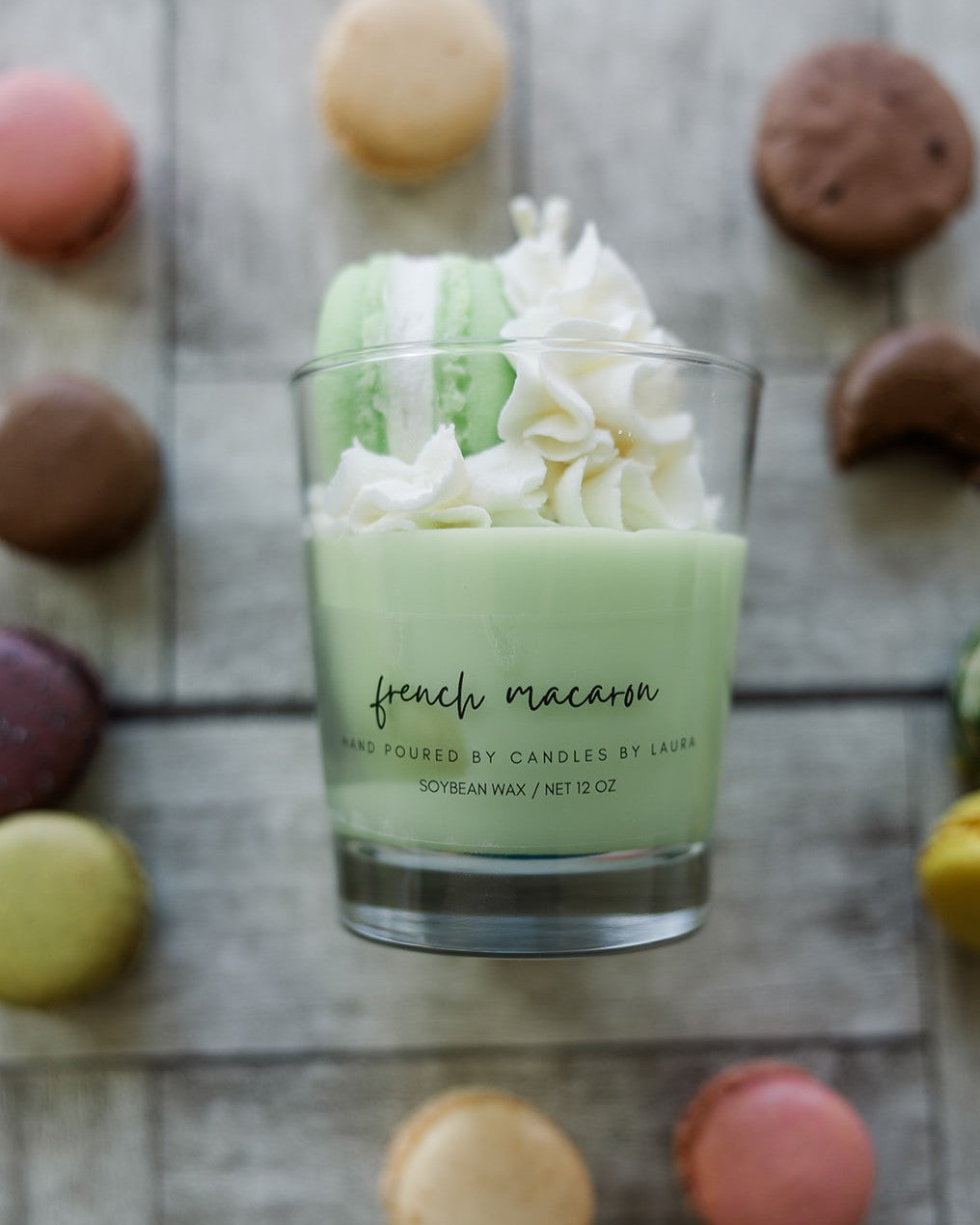 French Macaron Dessert Candle