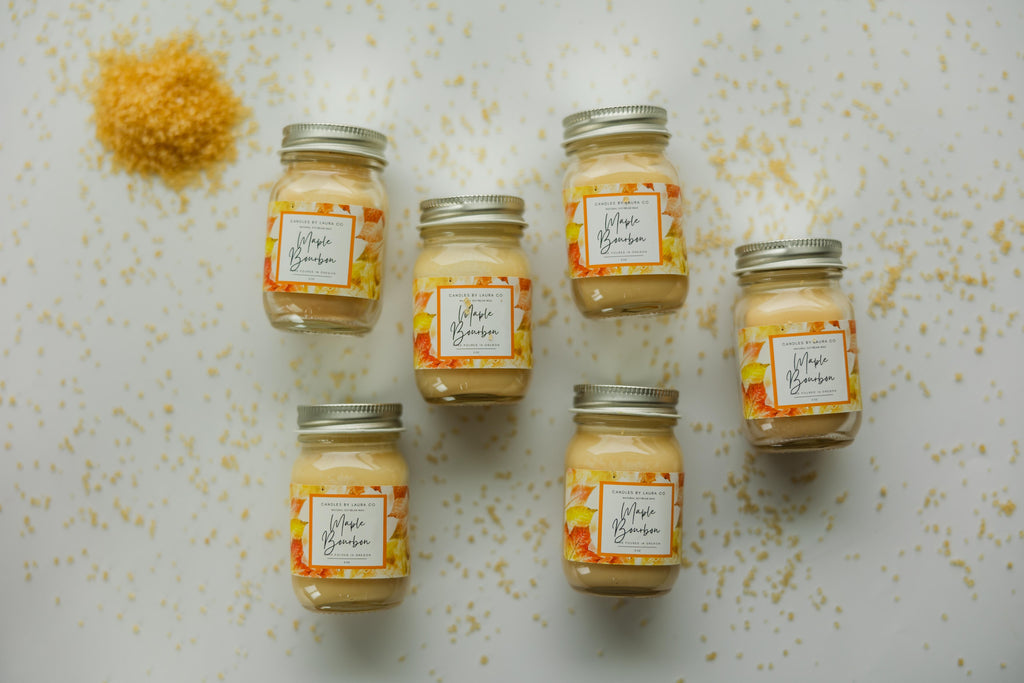 Maple Bourbon 2 oz Mini Mason Candles – Set of 6