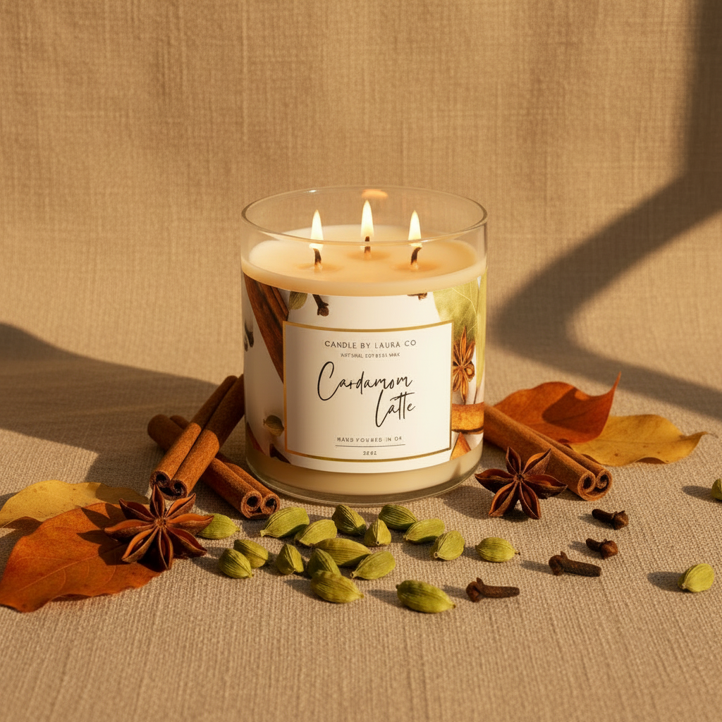 Cardamom Latte Three Wick Candle
