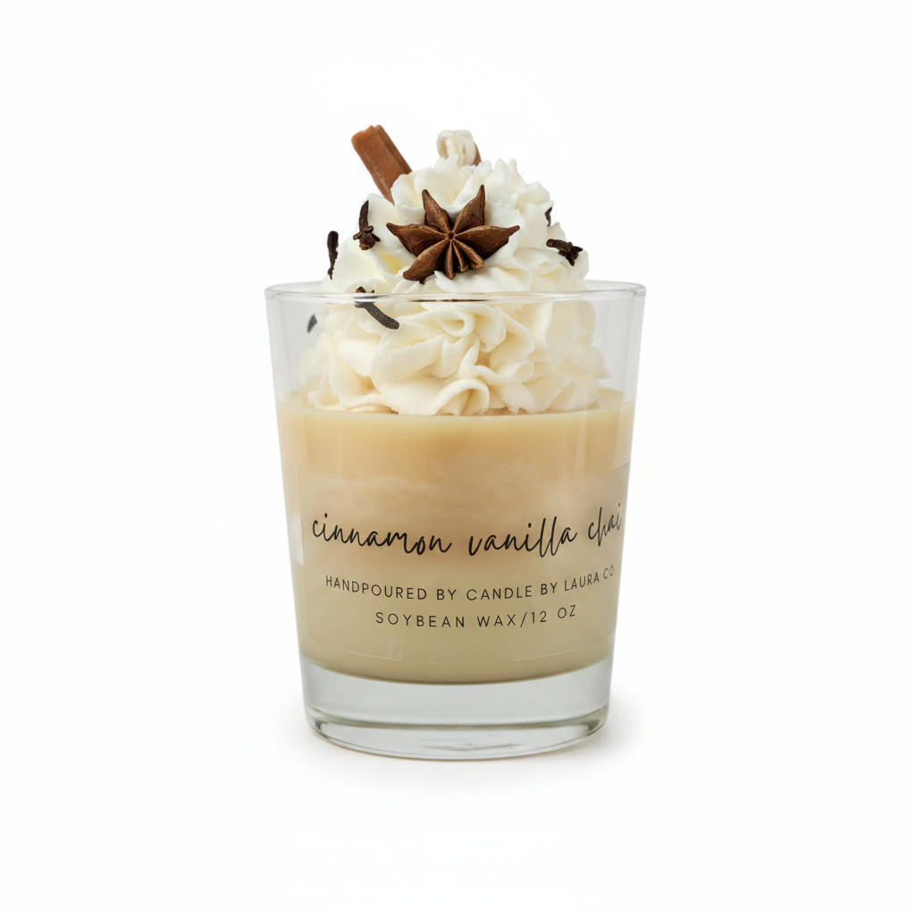 Cinnamon Vanilla Chai - Clean White Background with Label