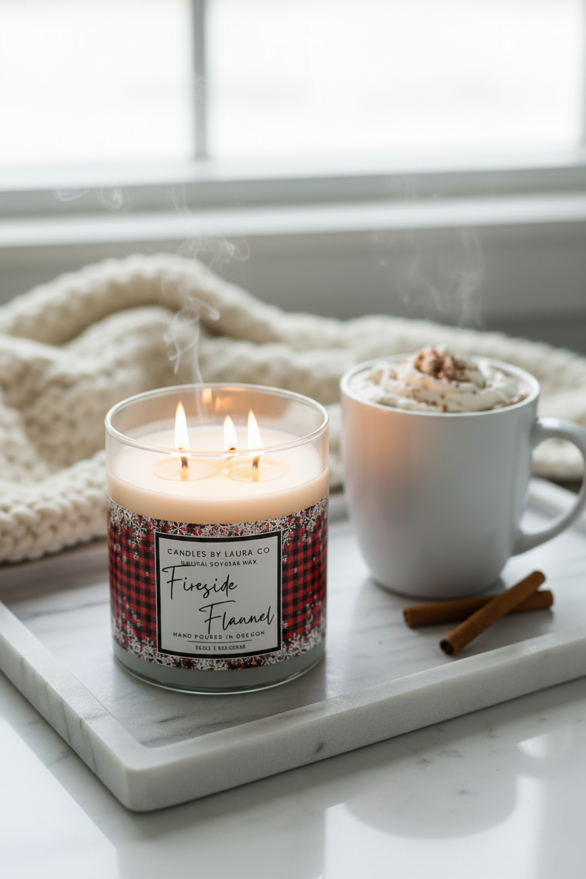 Fireside Flannel 3-Wick - Gift Scene