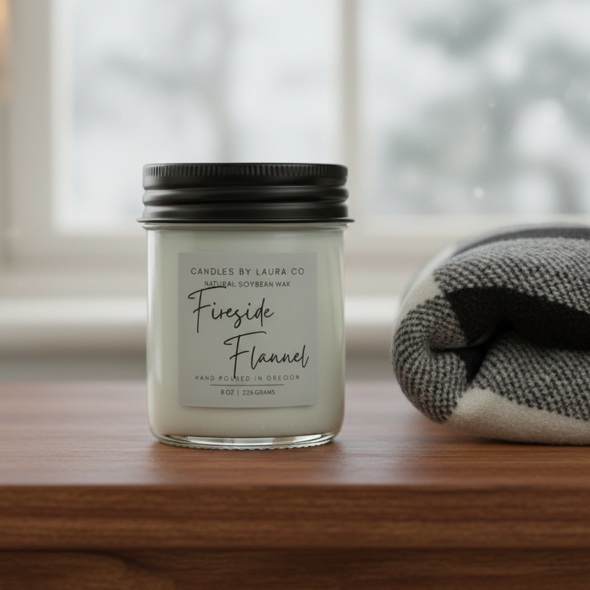 Fireside Flannel Soy Jar Candle