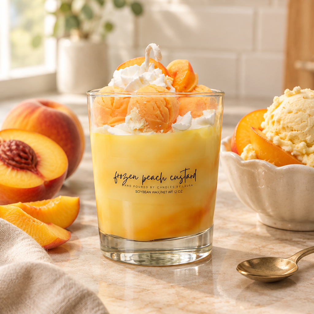 Frozen Peach Custard Dessert Candle