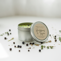 Huckleberry & Thyme Gift Tin - Standing with Lid Propped