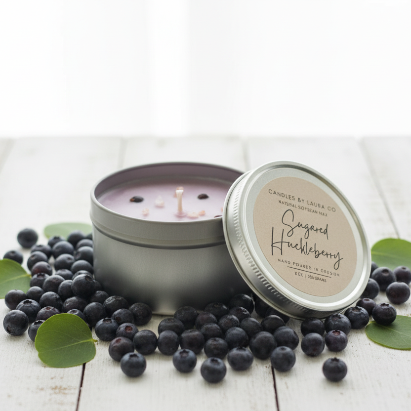 Sugared Huckleberry Soy Candle | 8 oz Gift Tin