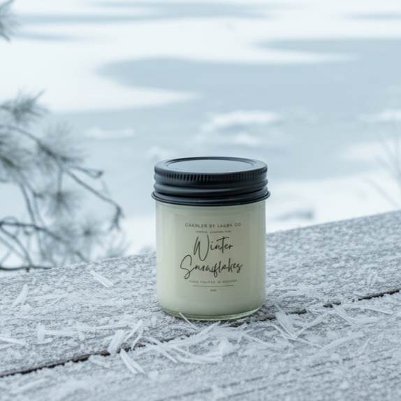Winter Snowflake Soy Jar Candle