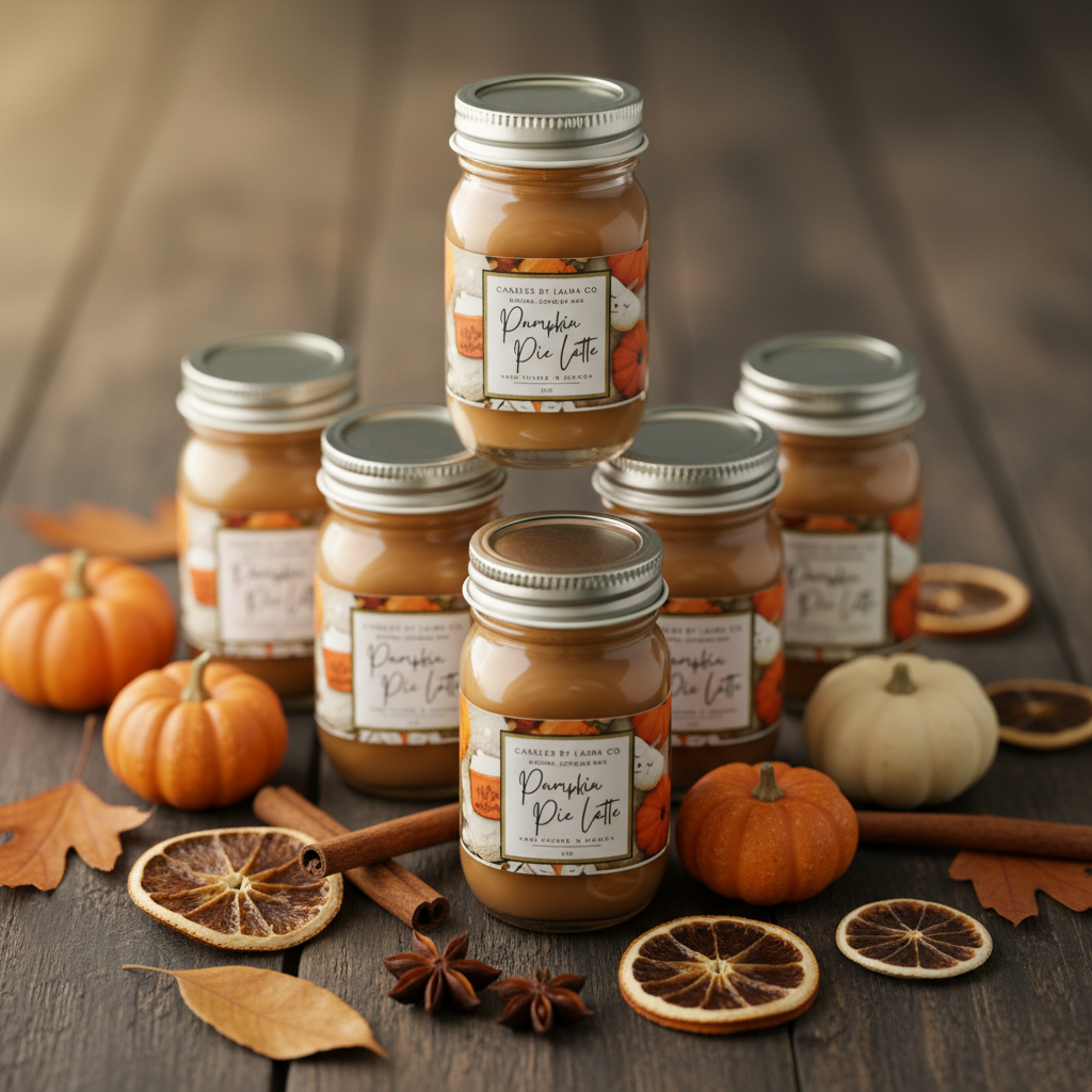 Pumpkin Pie Latte Mini Mason Set of 6