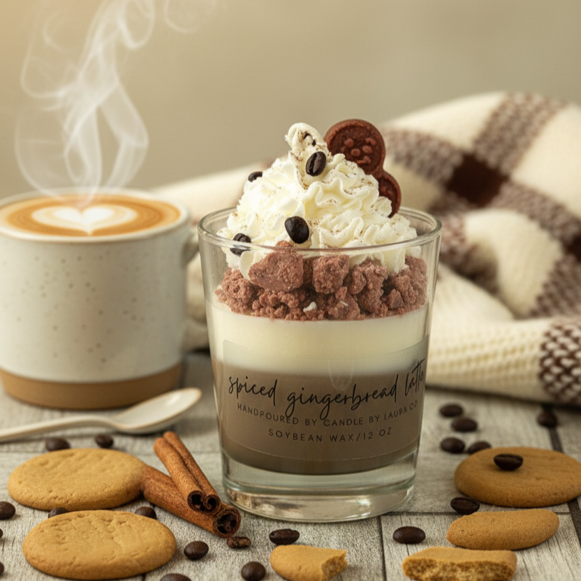 Spiced Gingerbread Latte Dessert Candle
