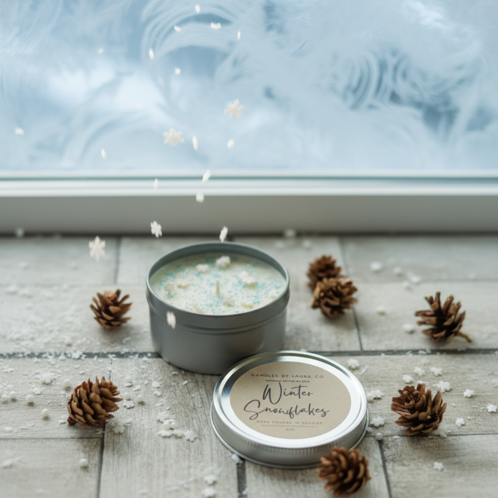 Winter Snowflake 8 oz Gift Tin