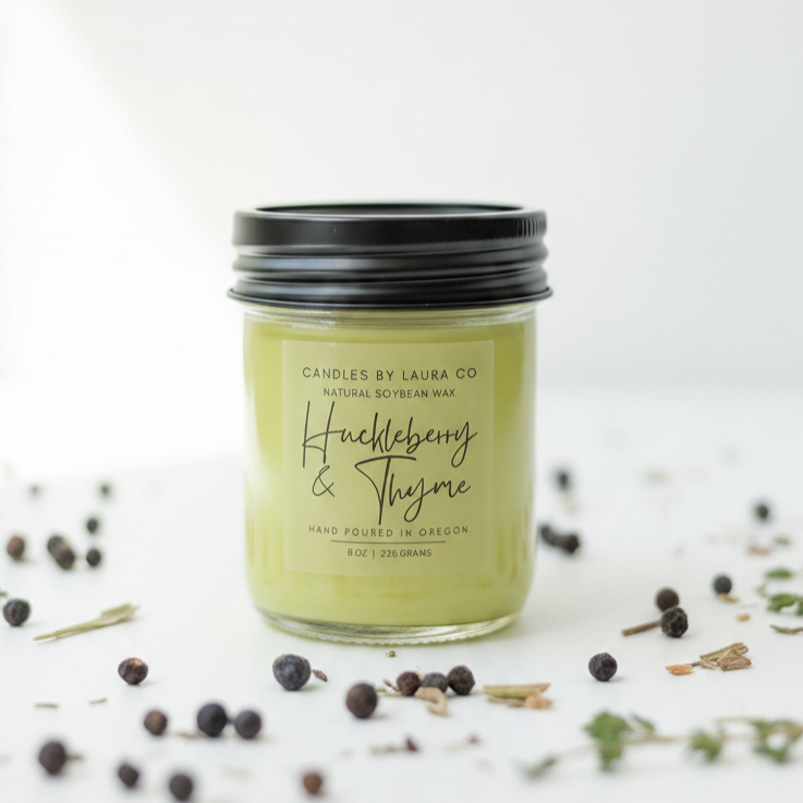 Huckleberry and Thyme Soy Jar Candle