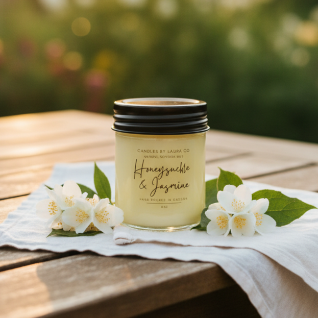 Honeysuckle and Jasmine Soy Jar Candle