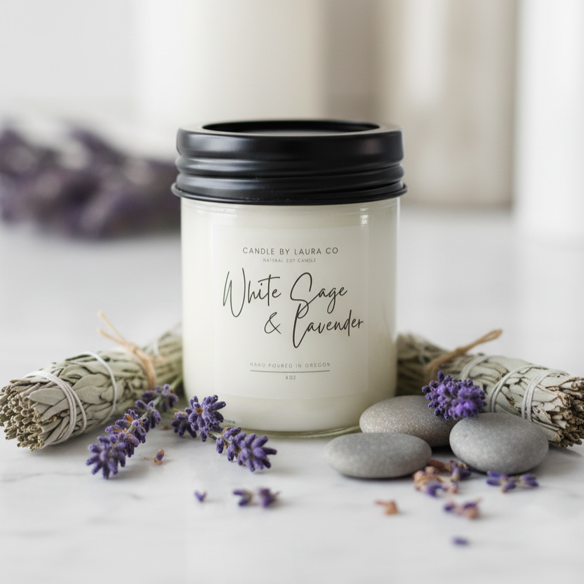 White Sage and Lavender Soy Jar Candle