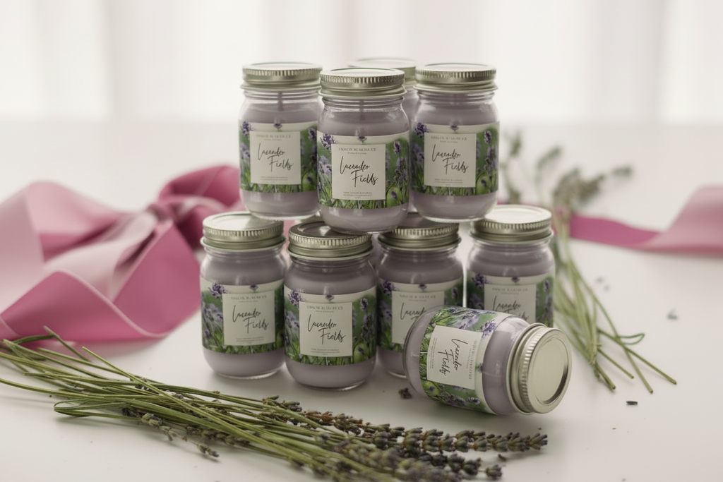 Lavender Fields 2 oz Mini Mason Candles – Set of 6