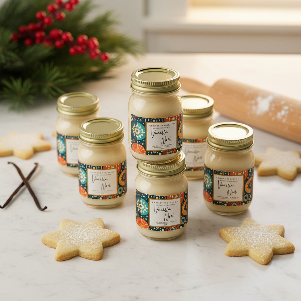 Vanilla Noel Set of 6 Mini Candles – 2 oz Each