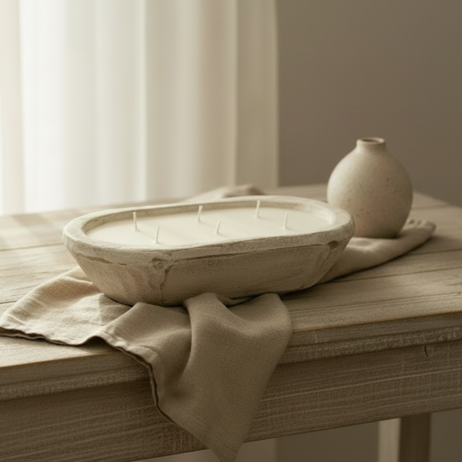 Hand-Poured Autumn Dough Bowl Candle
