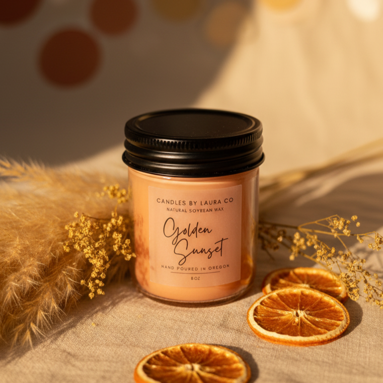 Golden Sunset Soy Jar Candle