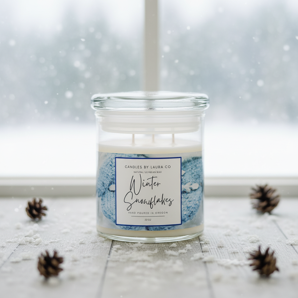 Winter Snowflake 20 oz 3-Wick Soy Candle