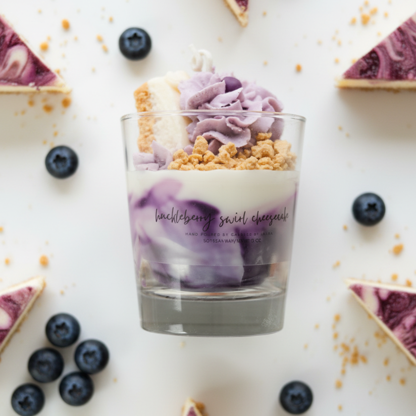 Huckleberry Swirl Cheesecake Dessert Candle