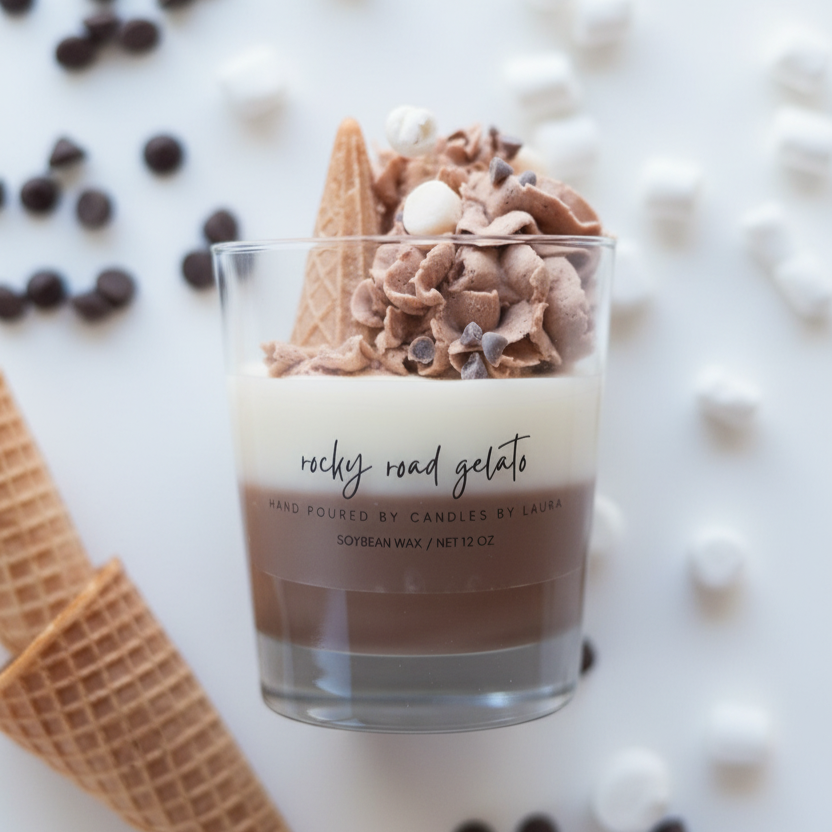 Rocky Road Gelato Dessert Candle