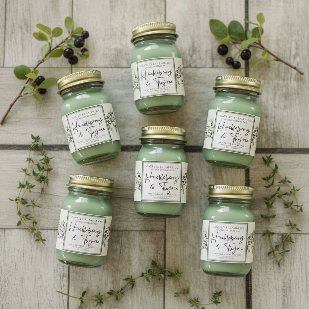 Huckleberry and Thyme Soy Jar Candle