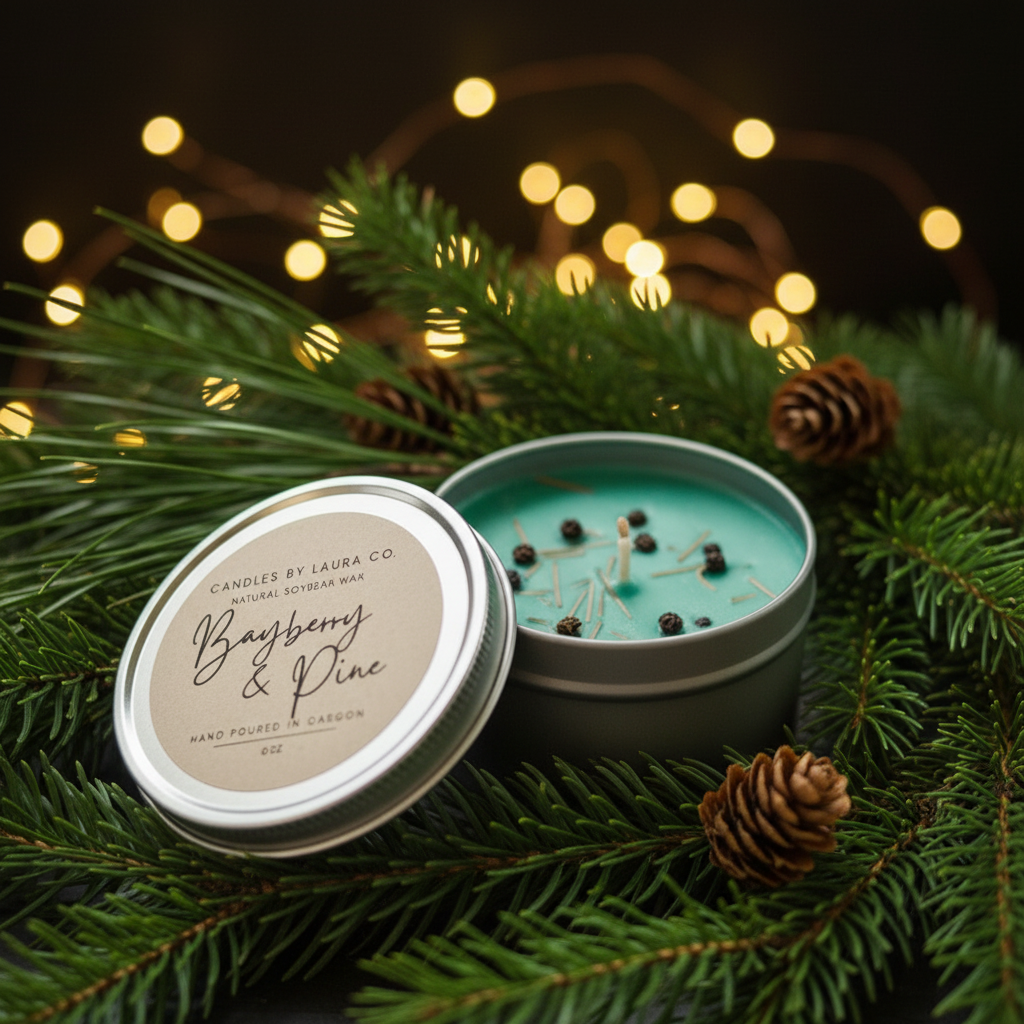 Bayberry and Pine Tin Candle