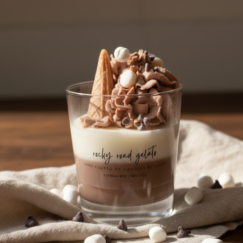 Rocky Road Gelato Dessert Candle